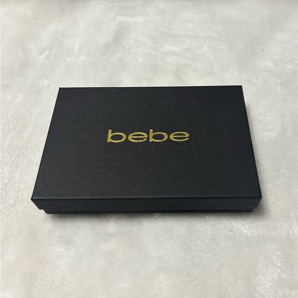 Bebe black small storage gift box with cushion filler & lid 5.5” X 3.5”